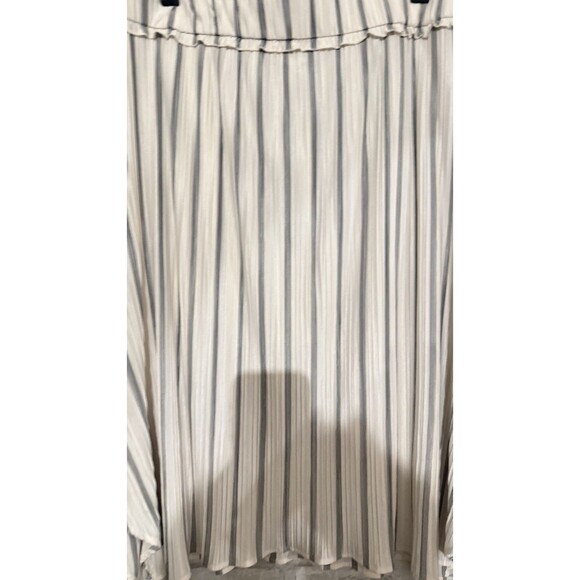 Ava James Midi Skirt Flared Elastic Waist  Black Stripes On White Size 2x - Picture 3 of 5
